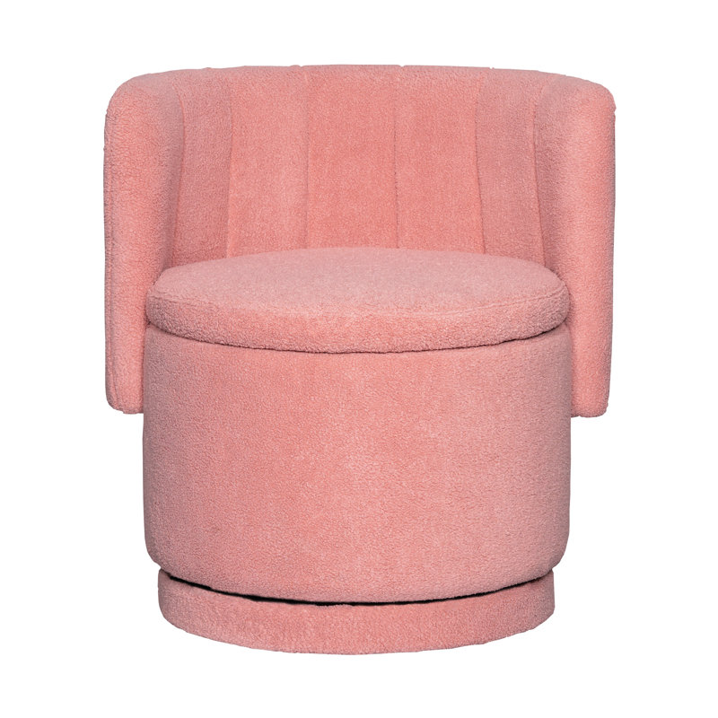 Chaise pivotante à dossier rose avec compartiment de rangement dissimulé à 360 degrés, moderne et confortable, Rose