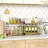 Bathroom Countertop Organizer Set Of 2, Kitchen Counter Shelf Spice Rack Sink Countertop Storage Desktop Large Wood Shelf - Carbonized Black