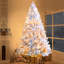 Arbre de Noël artificiel pré-éclairé 7,4 pi avec arbre en métal articulé avec support en métal, 1200 branches, 400 lumières DEL, 11 modes d'éclairage, arbre de décoration des Fêtes pour l'intérieur et l'extérieur-1810783475