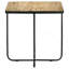Table d'appoint en travertin et noir.