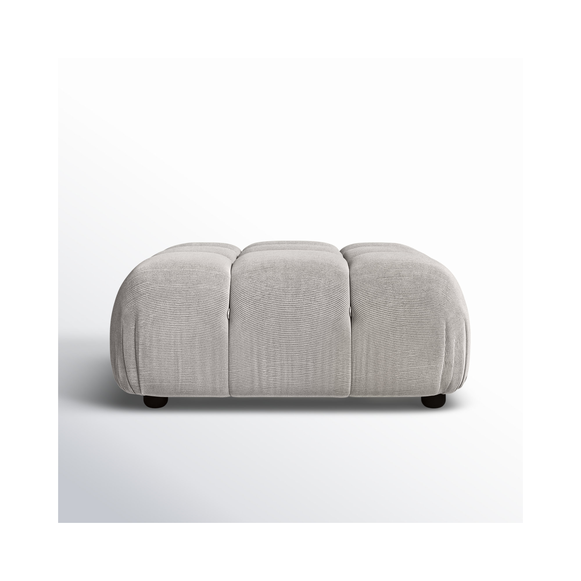 Reva Upholstered Ottoman, Pebble Gray Corduroy