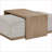 Ottoman with Tray Table - Charcoal Gray Polyester, Oak Base | Walnut Brown Accents | Solid Wood