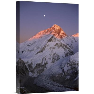 " Nepal Sagarmatha NP 'Moon Over Summit Of Mount Everest And Khumbu Glacier' "