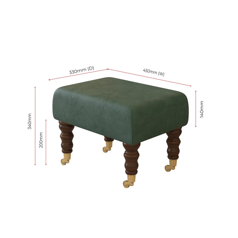 Manufactured Wood Accent Stool, Mahogany, Style Leather, Nut Brown Brown