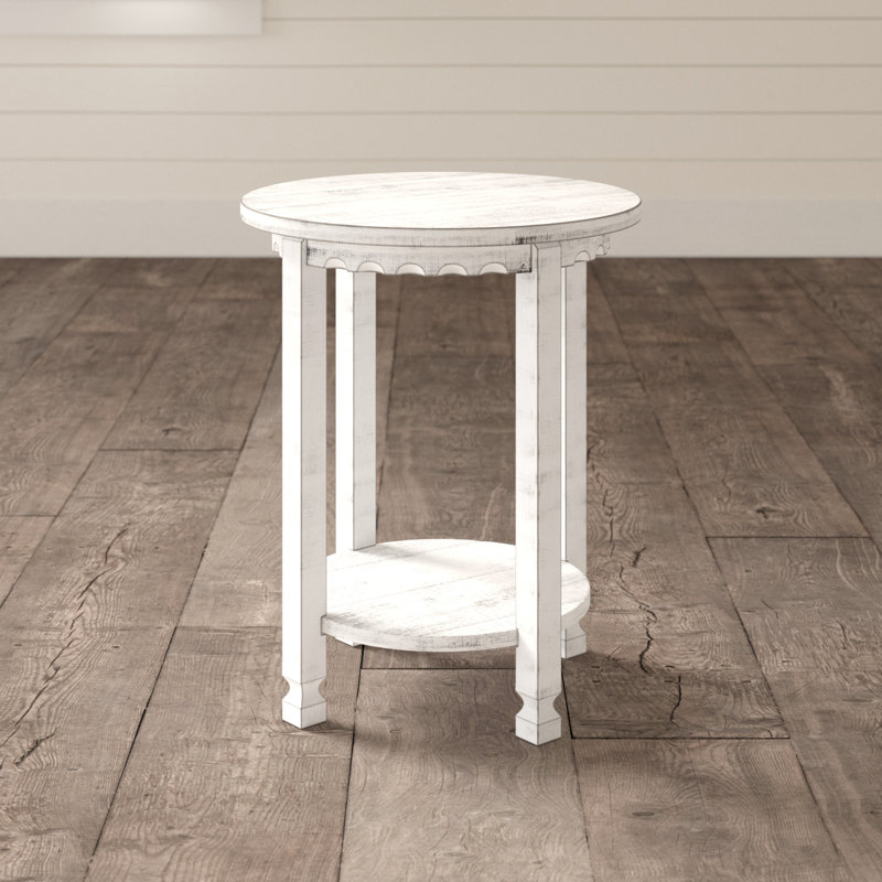 Mangum Solid Wood End Table, White