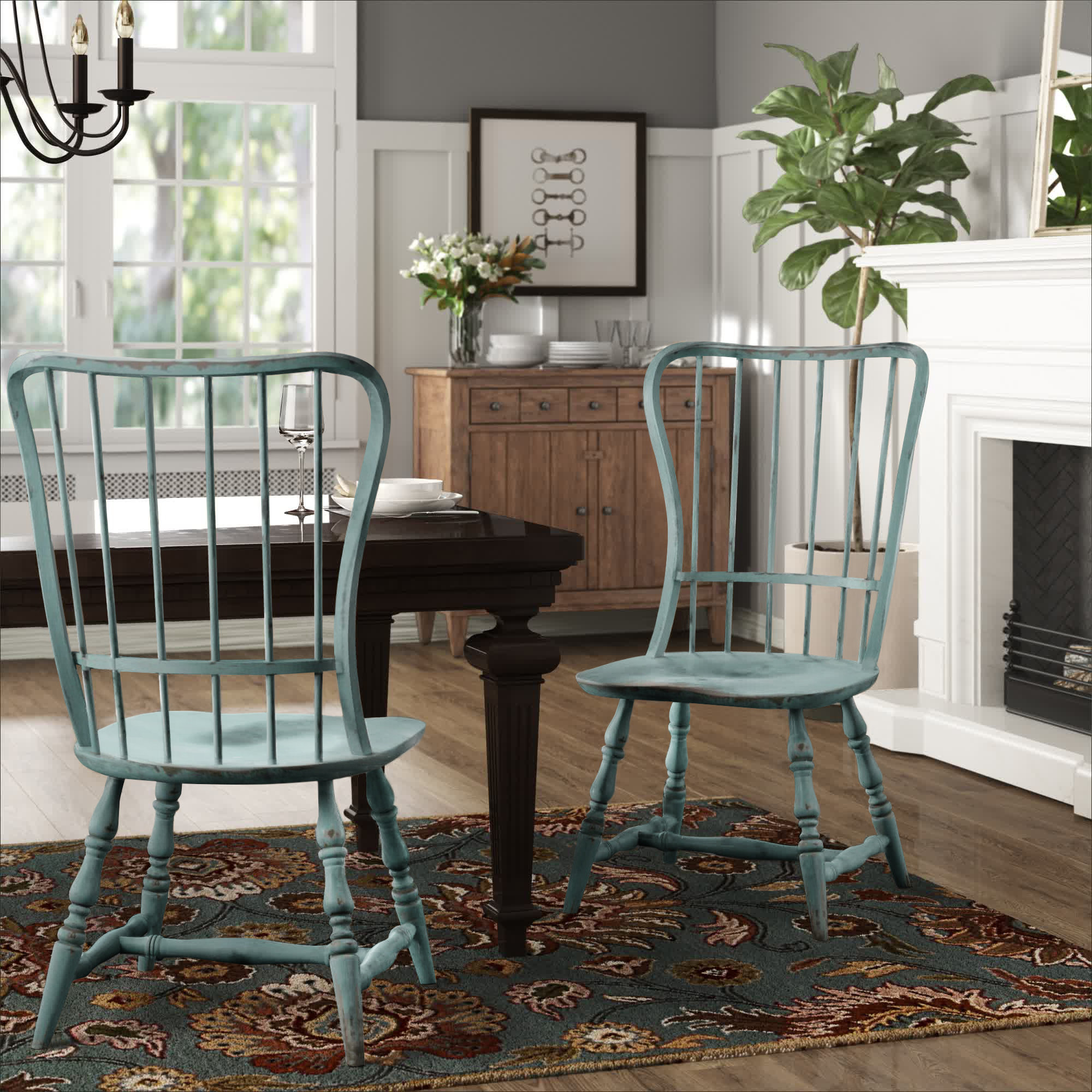 Sanctuary Windsor Back Side Chair, Sky High Azure Blue