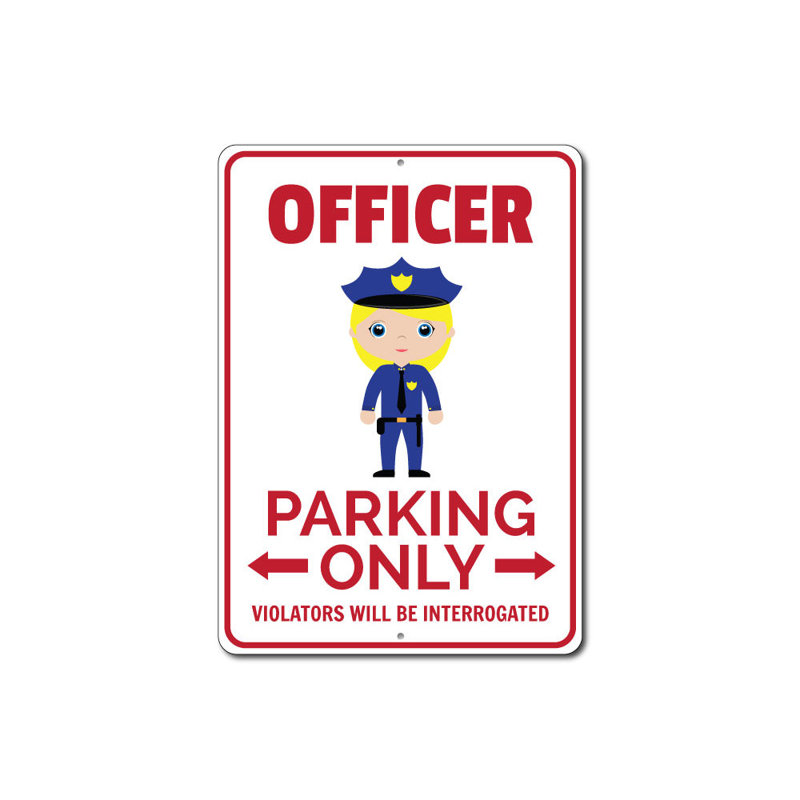 Enseigne d'officier en aluminium, H 18 po x l 12 po x P 0,06 po
