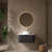 Bathroom Vanity With Sink, Modern Wall-Mounted Floating Curved Edges Striped Bathroom Storage Cabinet With A Drawer Round Ceramic Basin Without Faucet, Pre-Assembled
