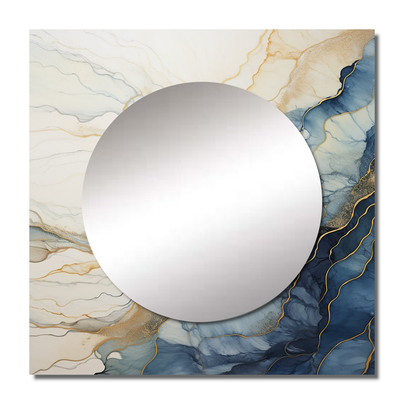 Burna - Décoration murale miroir pour chambre Forest River, 23 po x 23 po