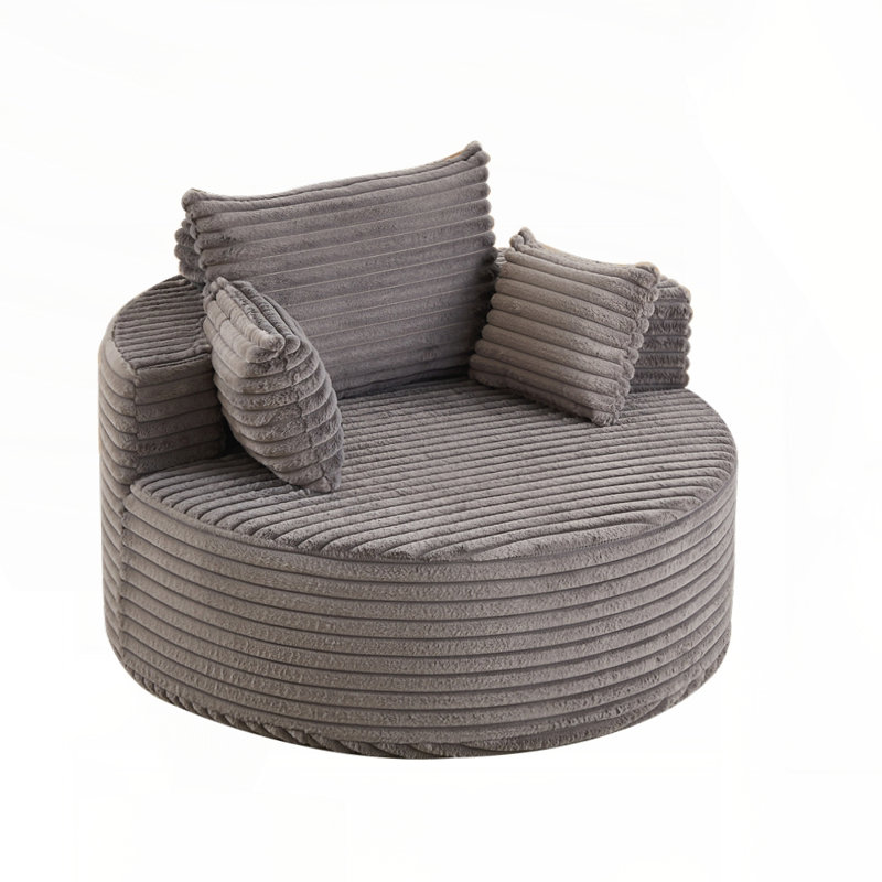 Canapé simple en velours côtelé Corduroy, sans assemblage requis, Gris