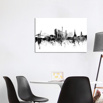 Gothenburg, Sweden In Black & White by Michael Tompsett - 1 Piece Wrapped Canvas Wall Art