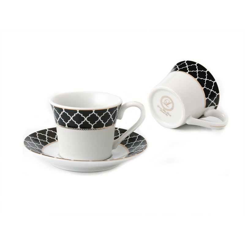 Ensemble de 6 tasses à espresso et soucoupes Lorren Home Trends