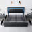 Upholstered Bed Frame with 4 Large Drawers,RGB LED Lights, Adjustable Headboard, Easy to Assemble-904573895-904573889