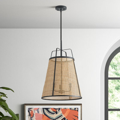 Luminaire suspendu rond en fer 3 lumières