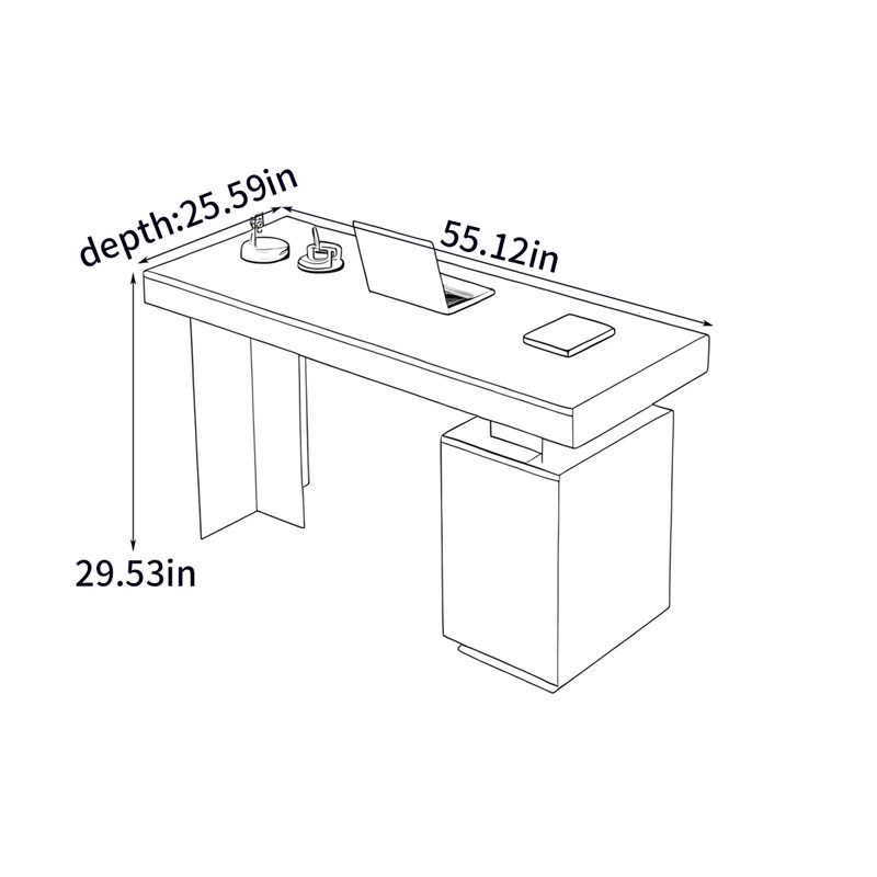 Bureau de luxe de style rétro, H 29,53 po x l 55,12 po x P 25,59 po