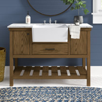 Free Shipping on 48 Black Freestanding Single Farmhouse Sink Bathroom  Vanity with Ceramic Top｜Homary CA