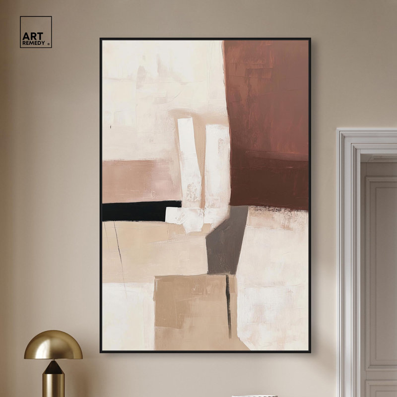Impression sur toile Plaster Collage II par Art Remedy, cadre noir, 36 x 54, H 55 po x l 37 po, Structure noire
