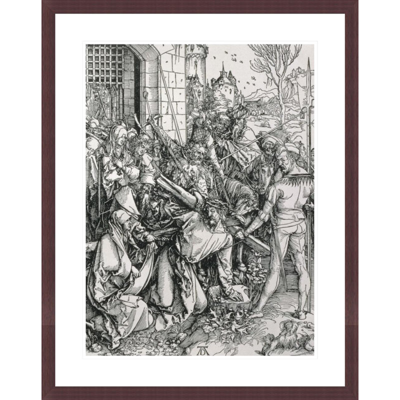 «The Bearing of the Cross» de la série «Great Passion» par Albrecht Dürer, estampe numérique encadrée, H 29,5 po x l 23,35 po