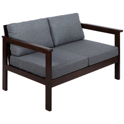 Jaquaisha 113cm Wide Pine Garden Sofa with Cushions
