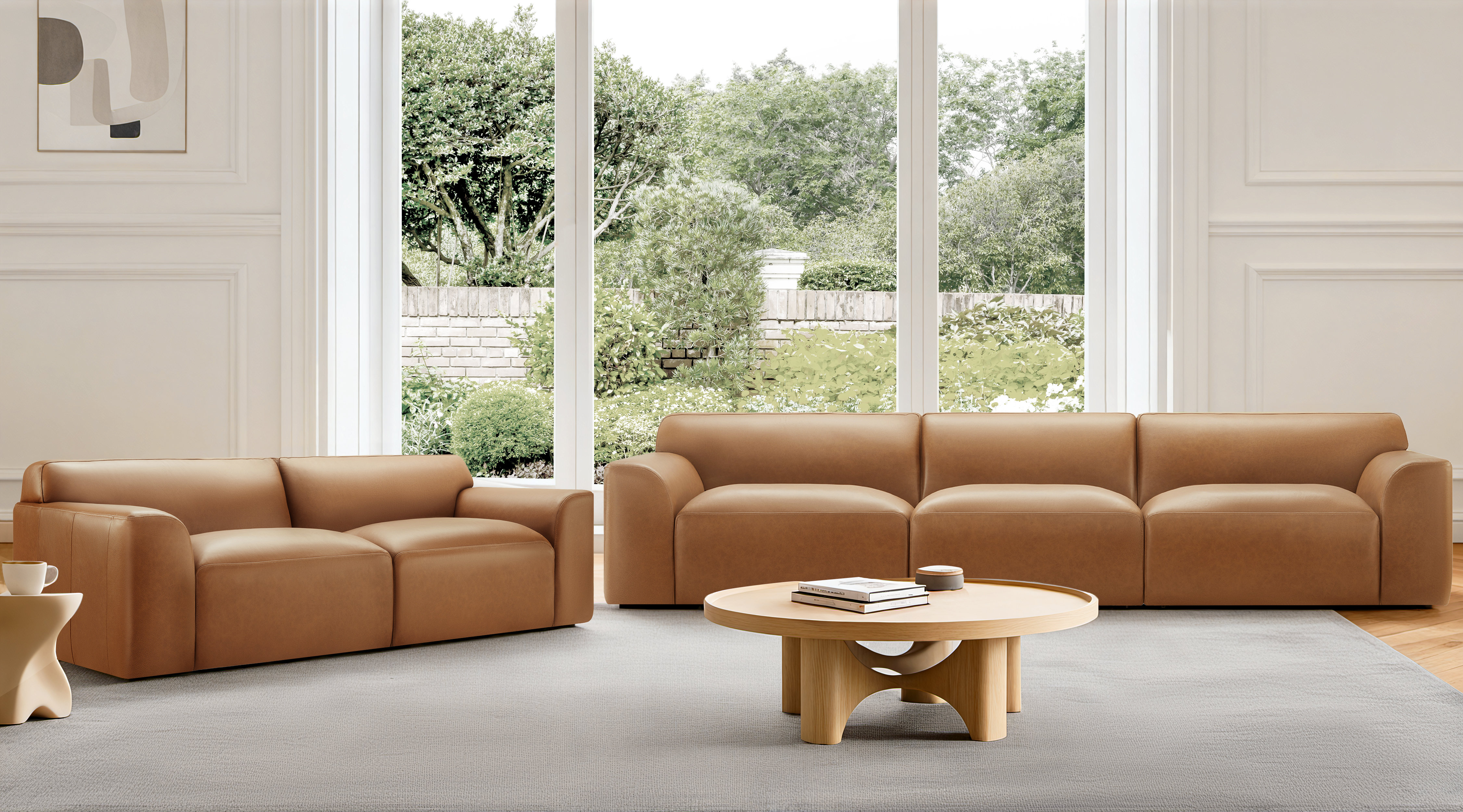 Ebern Designs Walley 2 Piece Genuine Leather Living Room Set & Reviews ...