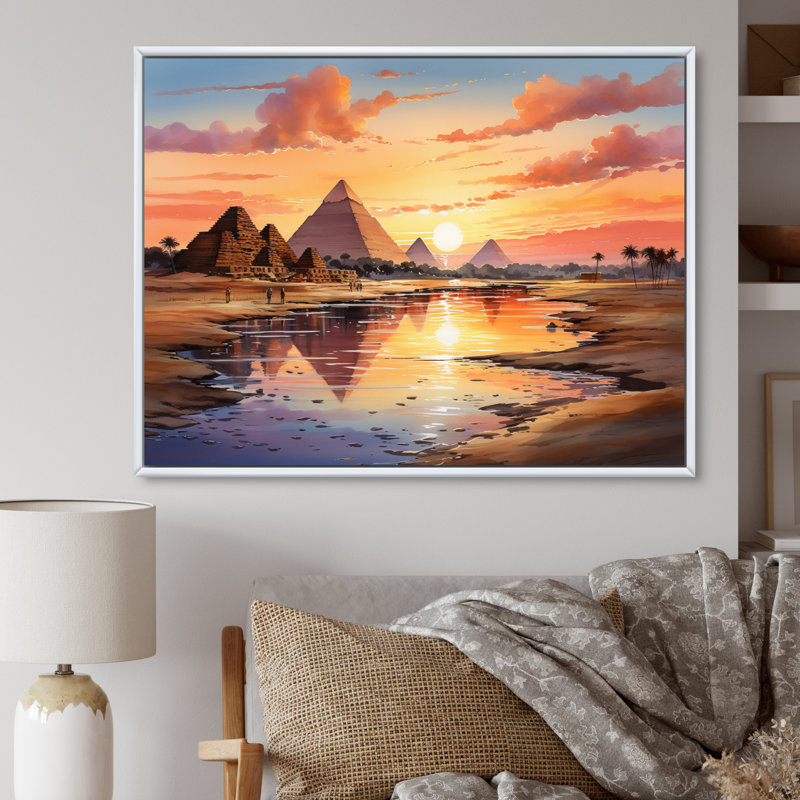Pyramide égyptienne, «Wonders antique I» - Impressions encadrées d'autres pays, H 12 po x l 20 po x P 1 po