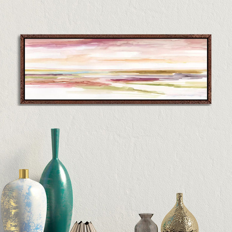Spectrum Sunset I by Nan - Panoramic Print on Canvas, 121.92 cm H x 40.64 cm W, Classic Brown Wood Framed