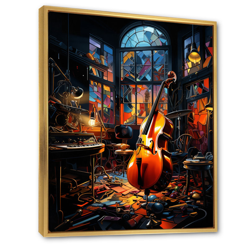 Music Jazz Fusion Vibrant - Entertainment Wall Art Prints, H 40 po x l 30 po x P 1,5 po, Cadre flottant doré