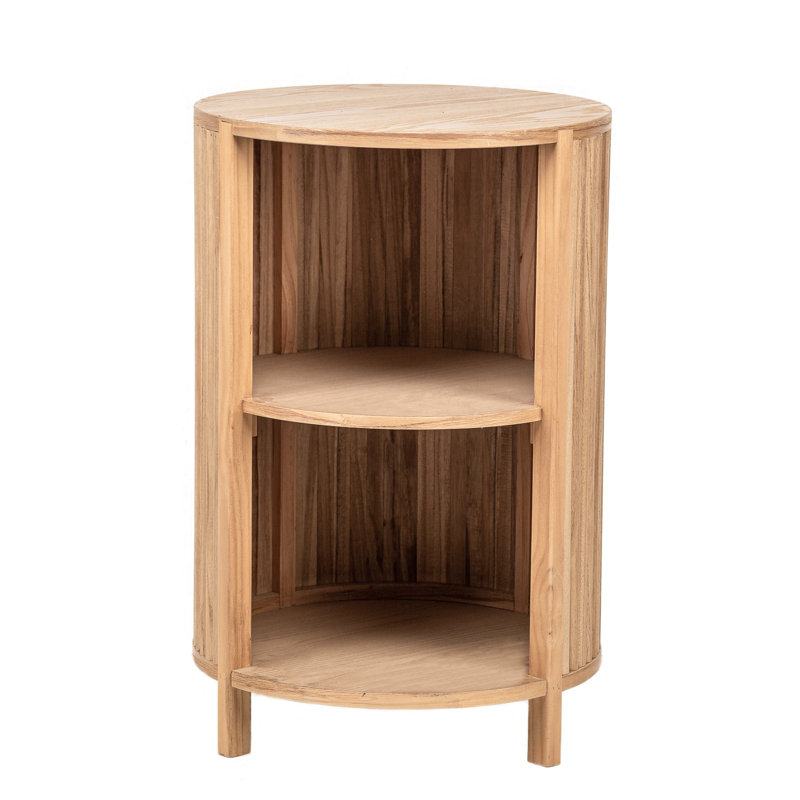 Table de chevet en bois naturel à 2 rangements Palladino