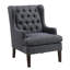 Fauteuil d'appoint à coussin de mousse avec dossier capitonné gris anthracite rembourré et pieds-392100305