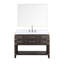 Meuble-lavabo simple en chêne brun 48 po X P 22 po D, comptoir en marbre de Carrare, ensemble de robinet et Miroir-118024558