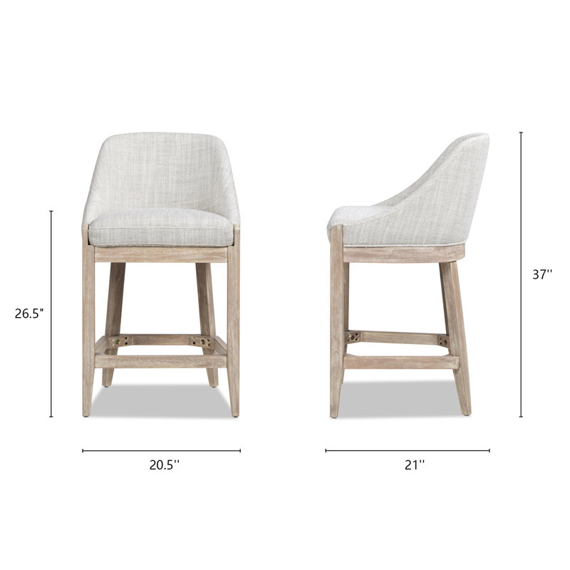 Amiyr Upholstered Counter Stool with Solid Wood Frame