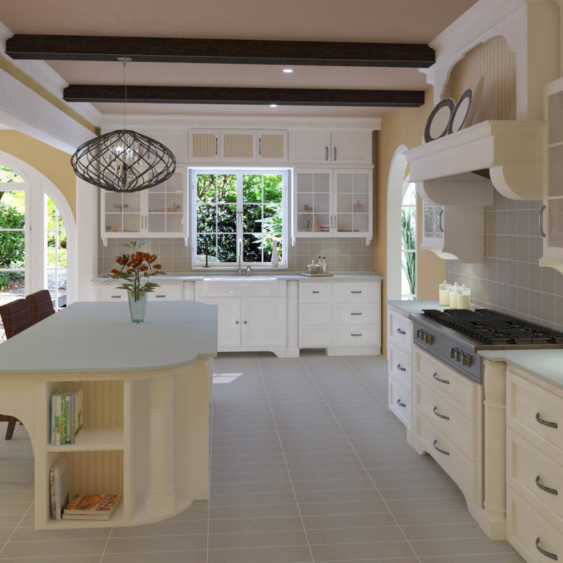 Central Station 6'' W x 6'' L Porcelain Stone Look Singular Tile, Chardonnay
