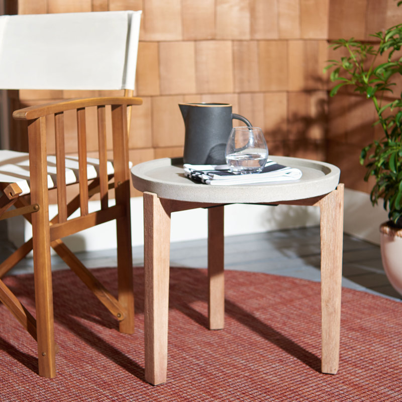Summerfield Round Outdoor Side Table ,, 20.8" L x  20.8" W, Light Gray