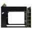 Lit mezzanine double en bois avec bureau réglable, tiroirs et compartiments de rangement - Vert-286415244
