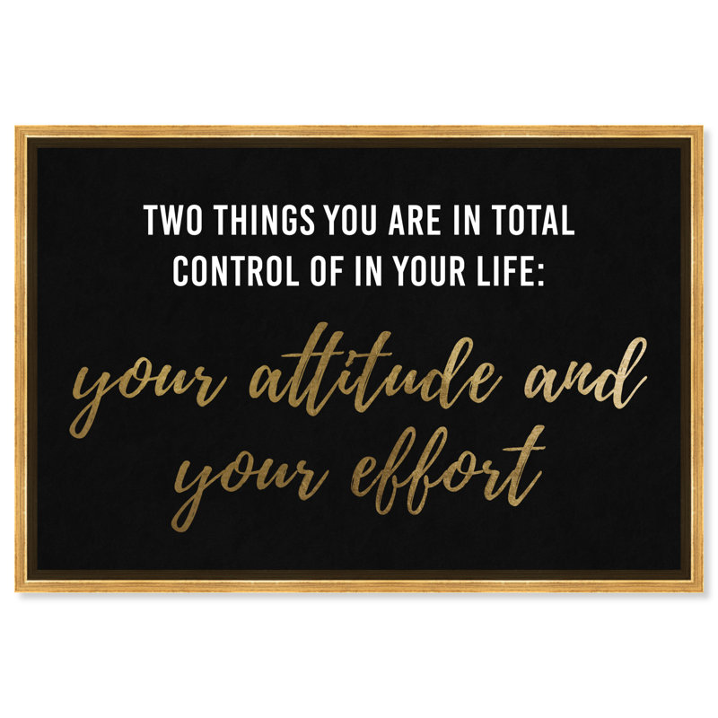 «Attitude and Effort», reproduction d'art sur toile, H 20 po x l 30 po, Toile encadrée, Doré