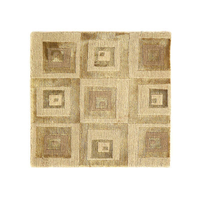 Tapis moderne en laine et soie V. noué à la main fine 1 pi 4 po x 1 pi 5 po