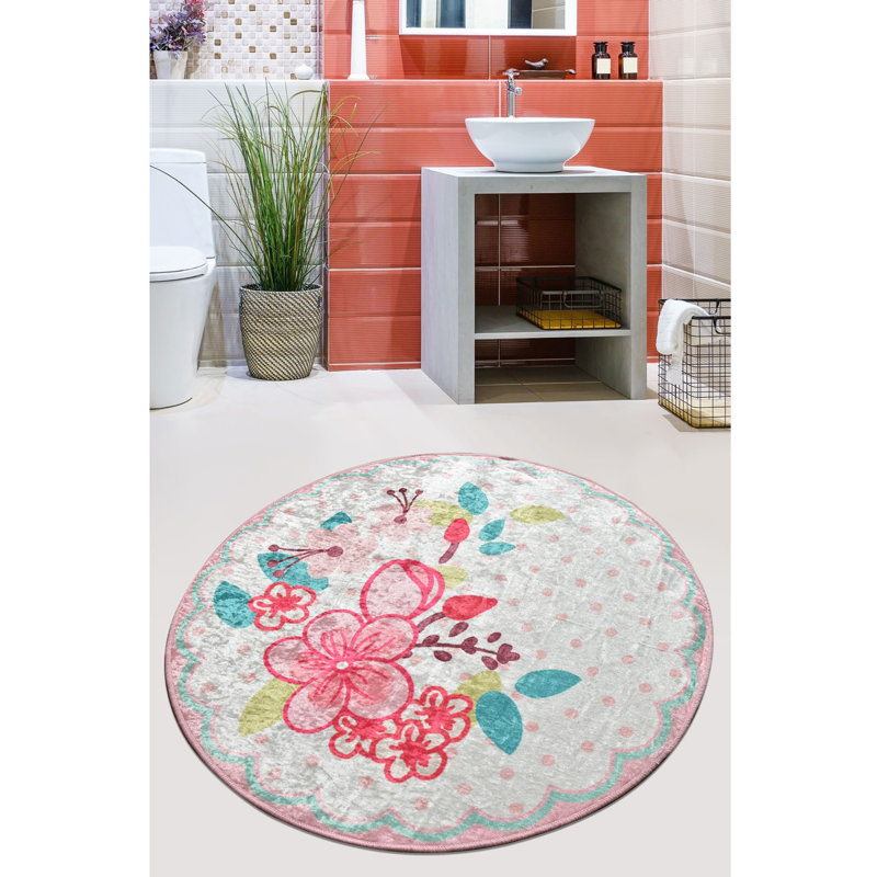 Tapis de bain de qualité supérieure, diamètre de 39,4 pouces, 100% polyester, antiallergique, anti-poussière et antitache, surface antidérapante | Lavable à la machine à 86 ° F, 700 g / m² | Doux et durable pour la sécurité et le confort de la salle de bain