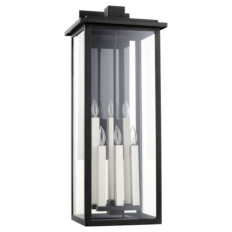 Lanterne murale d'extérieur noire à 6 ampoules H 30 po Breac