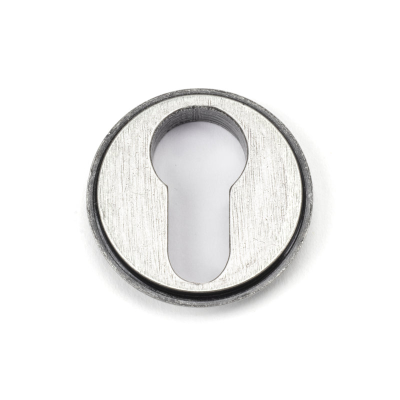 Concealed, Plain Escutcheon 3 Piece Door Accessory Set, Pewter Patina
