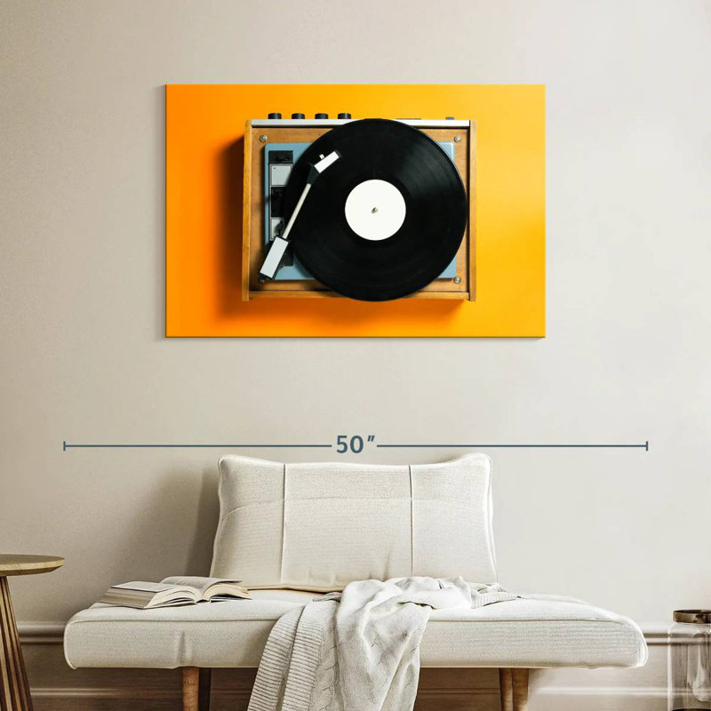 Tourne-disque jaune Abarca, H 26 po x l 39 po