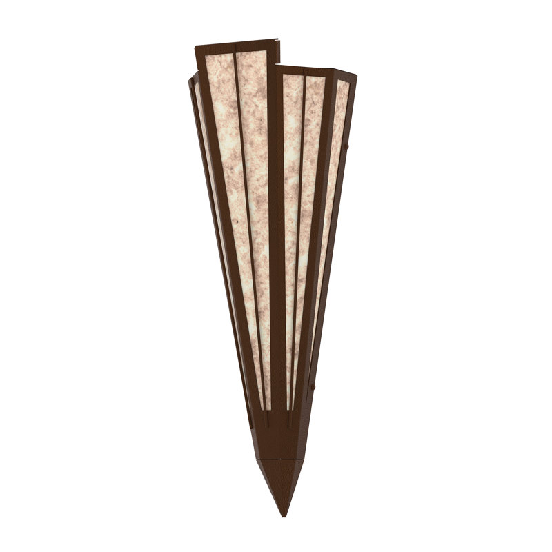 1 - Light Flush Mounted Sconce, Sepia Brown, Silver, Mica