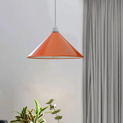 Paquet de 2 abat-jours coniques en métal 22 cm pour abat-jour de remplacement facile à installer pour plafonnier suspendu Abat-jour industriel rétro avec plaque de réduction Home Cafe Decor