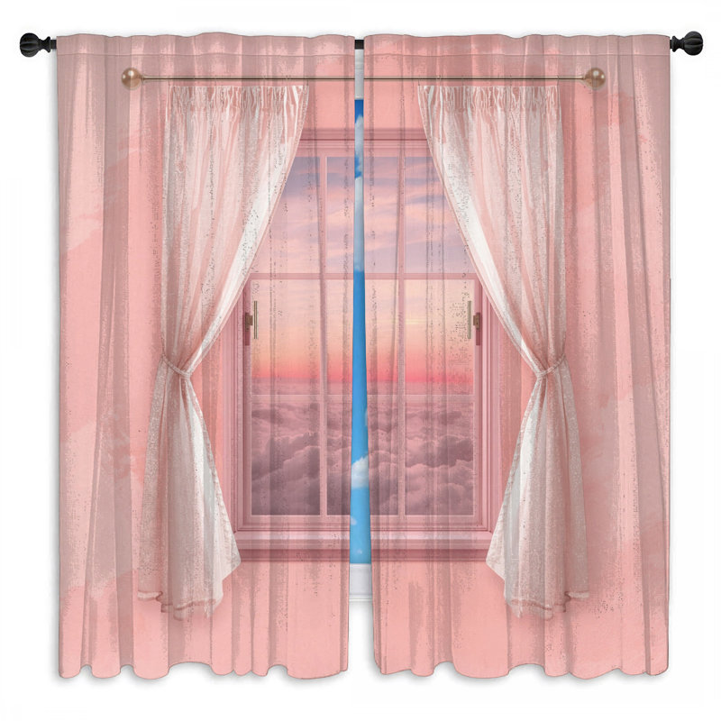 Rideaux roses transparents et obscurcissants - 2 panneaux, 40 po x 61 po - 2 panneaux, Obscurcissement de chambre