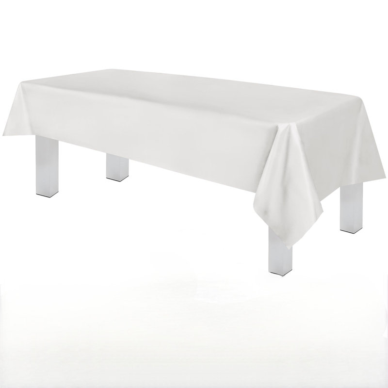 Paquet de 12 nappes jetables en plastique de qualité supérieure de 54 po X 108 po Avec housse de table d'une épaisseur de 0,3 mm - blanc
