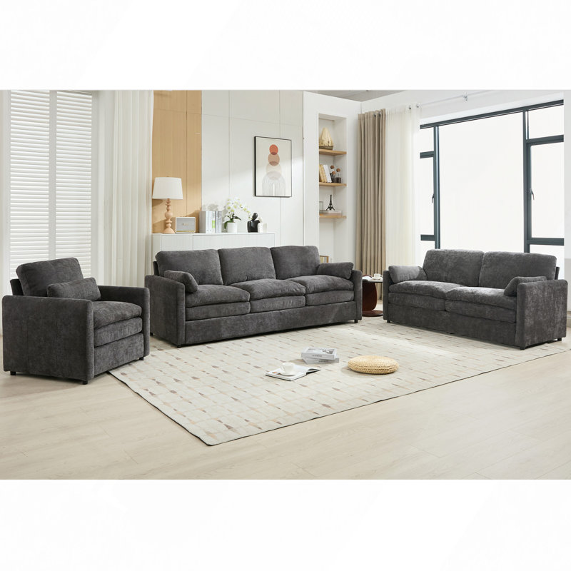 Ensemble de canapé rembourré Cozy, Gris