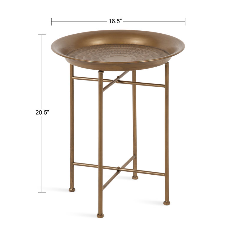 Kuehl Tray Top End Table, Gold
