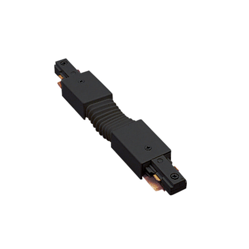 Système de connecteur de rail flexible, H 1 po x L 11,5 po x P 1,82 po, Noir, Rail J2