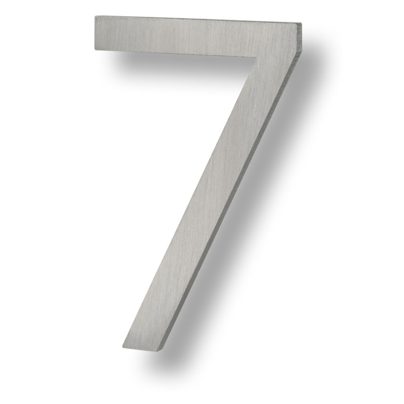 Numéro de maison flottante, 6 po, Aluminium brossé, 7
