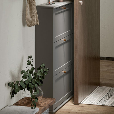 Gray Solid wood Shoe Storage