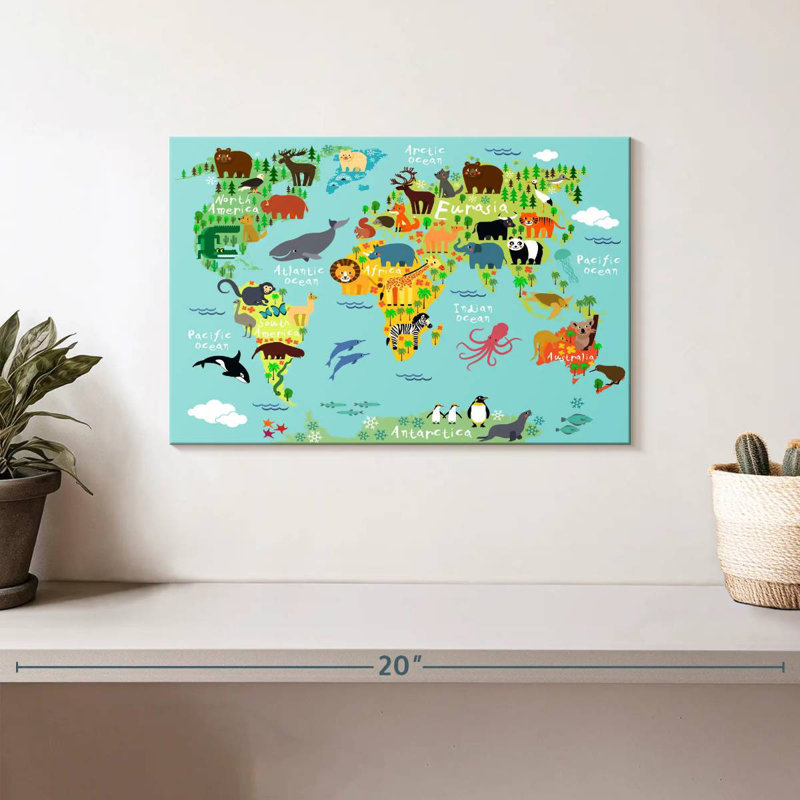 Carte du monde Aliaz Kids Haven, H 8 po x l 12 po